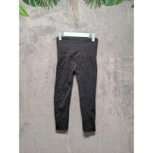 🍑ASSETS Women Workout Cropped Yoga Leggings High Waist Solid Black Size M